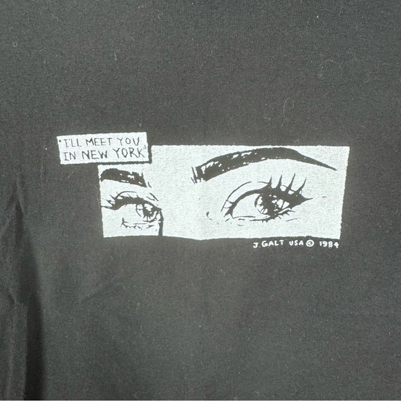 John Galt Brandy Melville Cropped Black and White New York T-Shirt One Size - Picture 2 of 4